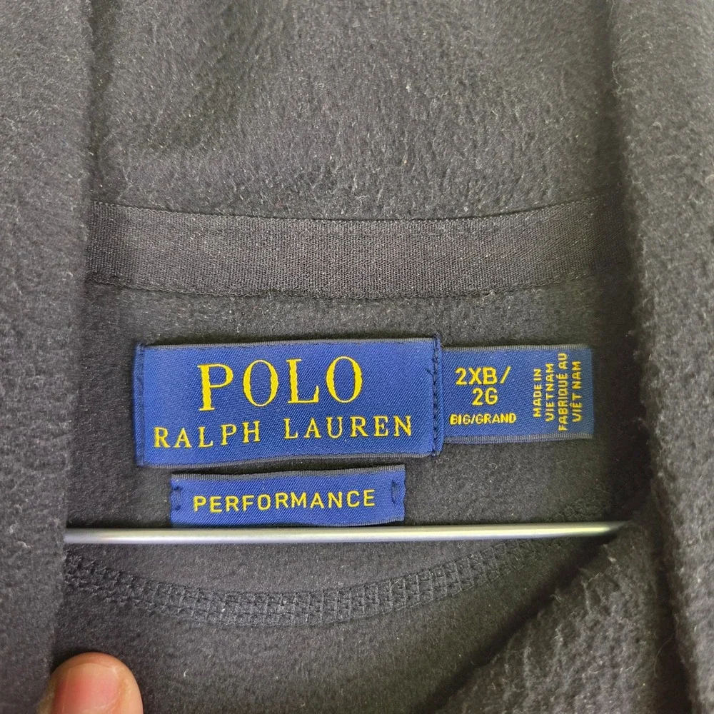 Polo Ralph Lauren Performance Mens 2XB Black Quarter Zip Fleece Pullover Yellow